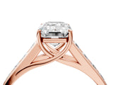 Rose gold Emerald Solitaire Channel-Set Diamond Engagement Ring with Four-Prong Setting_37