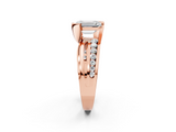 Rose gold Emerald Solitaire Channel-Set Split Shank Ring with Tension Prong Setting_14