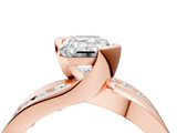 Rose gold Emerald Solitaire Channel-Set Split Shank Ring with Tension Prong Setting_16