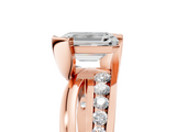 Rose gold Emerald Solitaire Channel-Set Split Shank Ring with Tension Prong Setting_17