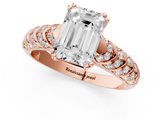 Rose gold Emerald Solitaire Chevron Pave Diamond Engagement Ring with Six-Prong Setting_4