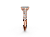 Rose gold Emerald Solitaire Chevron Pave Diamond Engagement Ring with Six-Prong Setting_5