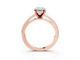 Rose gold Emerald Solitaire Diamond Engagement Ring with Four-Prong Setting on a Classic Band_21
