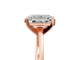 Rose gold Emerald Solitaire Diamond Engagement Ring with Four-Prong Setting on a Classic Band_23