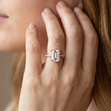 Rose gold Emerald Solitaire Diamond Engagement Ring with Pave Band and Six-Prong Setting_14
