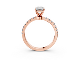 Rose gold Emerald Solitaire Diamond Pavé Band with Four-Prong Setting_47