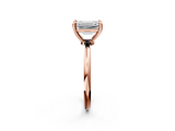 Rose gold Emerald Solitaire Diamond Ring with 4-Prong Setting on a Classic Band_5