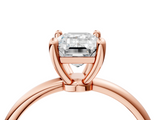 Rose gold Emerald Solitaire Diamond Ring with 4-Prong Setting on a Classic Band_7