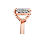 Rose gold Emerald Solitaire Diamond Ring with 4-Prong Setting on a Classic Band_8