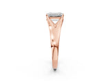 Rose gold Emerald Solitaire Diamond Ring with Cathedral Band and Four-Prong Setting_65