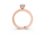 Rose gold Emerald Solitaire Diamond Ring with Channel-Set Baguette Band and Four-Prong Setting_105