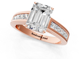 Rose gold Emerald Solitaire Diamond Ring with Channel-Set Band and Four-Prong Setting_18
