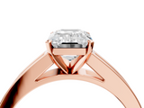 Rose gold Emerald Solitaire Diamond Ring with Channel-Set Band and Four-Prong Setting_21
