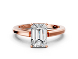 Rose gold Emerald Solitaire Diamond Ring with Four-Prong Setting and Classic Band_17