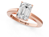 Rose gold Emerald Solitaire Diamond Ring with Four-Prong Setting and Classic Band_18