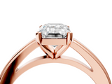 Rose gold Emerald Solitaire Diamond Ring with Four-Prong Setting and Classic Band_21
