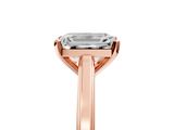 Rose gold Emerald Solitaire Diamond Ring with Four-Prong Setting and Classic Band_22