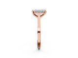 Rose gold Emerald Solitaire Diamond Ring with Four-Prong Setting and Tapered Band 3