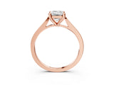 Rose gold Emerald Solitaire Diamond Ring with Four-Prong Setting and Tapered Band 4