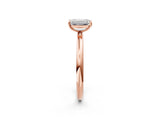 Rose gold Emerald Solitaire Diamond Ring with Four-Prong Setting on a Plain Band_22
