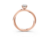Rose gold Emerald Solitaire Diamond Ring with Four-Prong Setting on a Plain Band_23