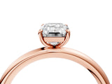 Rose gold Emerald Solitaire Diamond Ring with Four-Prong Setting on a Plain Band_24