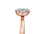 Rose gold Emerald Solitaire Diamond Ring with Four-Prong Setting on a Plain Band_25
