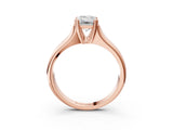 Rose gold Emerald Solitaire Diamond Ring with Six-Prong Cathedral Setting_35
