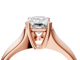 Rose gold Emerald Solitaire Diamond Ring with Six-Prong Cathedral Setting_36