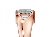 Rose gold Emerald Solitaire Diamond Ring with Six-Prong Cathedral Setting_37