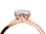 Rose gold Emerald Solitaire Diamond Ring with Six-Prong Setting and Tapered Band_28