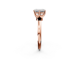 Rose gold Emerald Solitaire Diamond Ring with Six-Prong Setting on a Classic Band_5