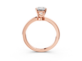 Rose gold Emerald Solitaire Diamond Ring with Six-Prong Setting on a Classic Band_6
