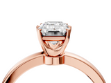 Rose gold Emerald Solitaire Diamond Ring with Six-Prong Setting on a Classic Band_7