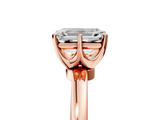 Rose gold Emerald Solitaire Diamond Ring with Six-Prong Setting on a Classic Band_8