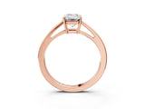 Rose gold Emerald Solitaire Diamond Ring with Split Shank and Four-Prong Setting_15