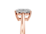 Rose gold Emerald Solitaire Diamond Ring with Split Shank and Four-Prong Setting_17