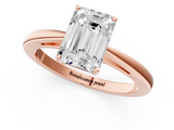 Rose gold Emerald Solitaire Diamond Ring with Split Shank and Four-Prong Setting_21