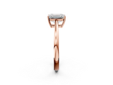Rose gold Emerald Solitaire Diamond Ring with Split Shank and Four-Prong Setting_22