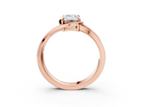Rose gold Emerald Solitaire Diamond Ring with Split Shank and Prong Setting_68