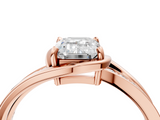 Rose gold Emerald Solitaire Diamond Ring with Split Shank and Prong Setting_69