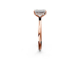 Rose gold Emerald Solitaire Diamond Ring with a Classic Band and Four-Prong Setting 2