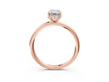Rose gold Emerald Solitaire Diamond Ring with a Classic Band and Four-Prong Setting 3