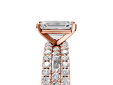 Rose gold Emerald Solitaire Diamond with Pave and Channel Set Band_63