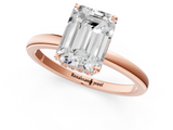 Rose gold Emerald Solitaire Engagement Ring with Cathedral Band and Four-Prong Setting_28