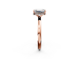 Rose gold Emerald Solitaire Engagement Ring with Cathedral Band and Four-Prong Setting_29