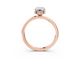 Rose gold Emerald Solitaire Engagement Ring with Cathedral Band and Four-Prong Setting_30