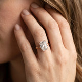 Rose gold Emerald Solitaire Engagement Ring with Cathedral Band and Four-Prong Setting_46