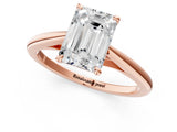 Rose gold Emerald Solitaire Engagement Ring with Four-Prong Setting and Classic Band 2
