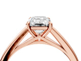 Rose gold Emerald Solitaire Engagement Ring with Four-Prong Setting and Classic Band 5